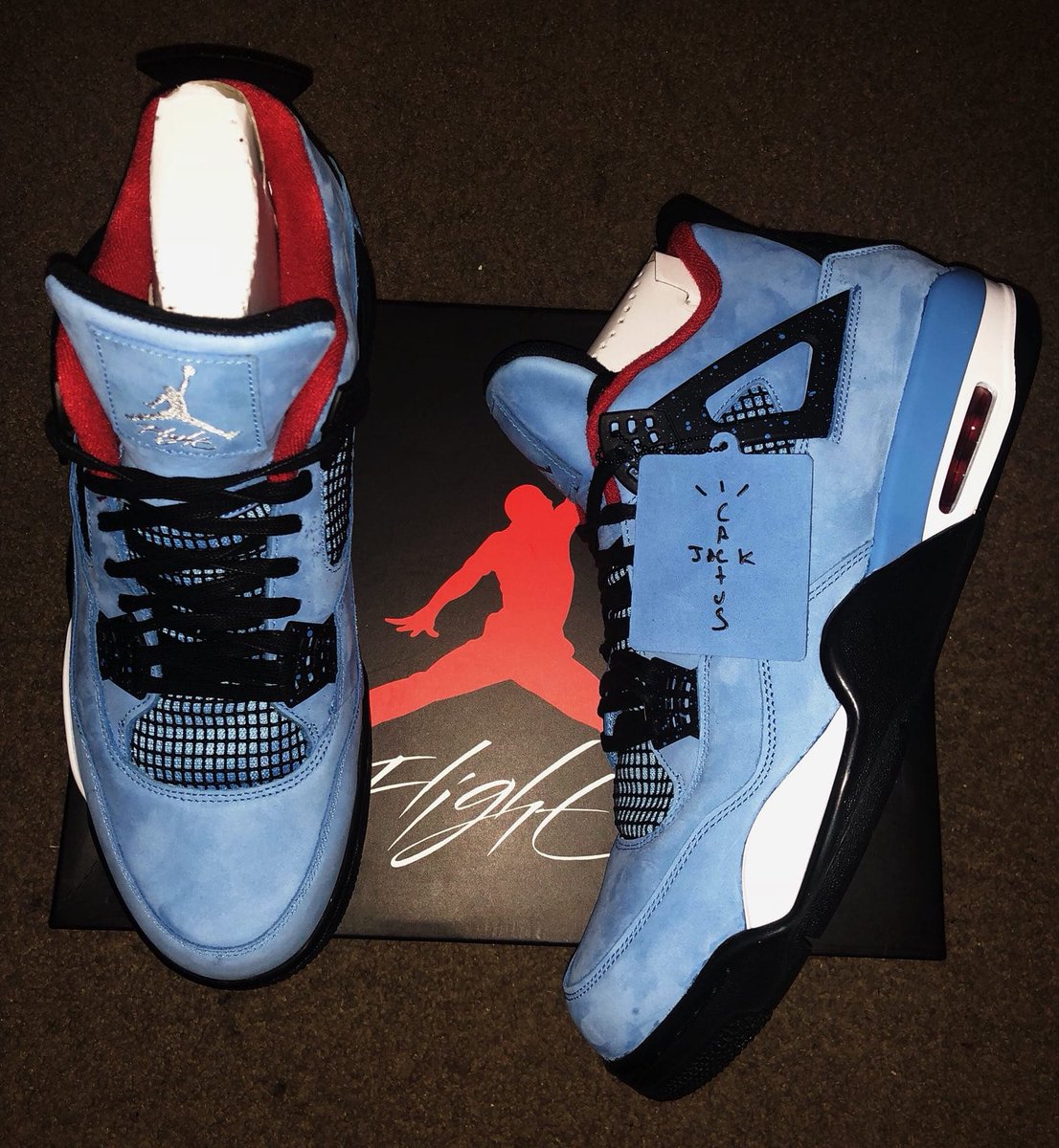 Air Jordan 4 Retro Travis Scott - Cactus Jack Mens University Blue/Varsity Red/Blue